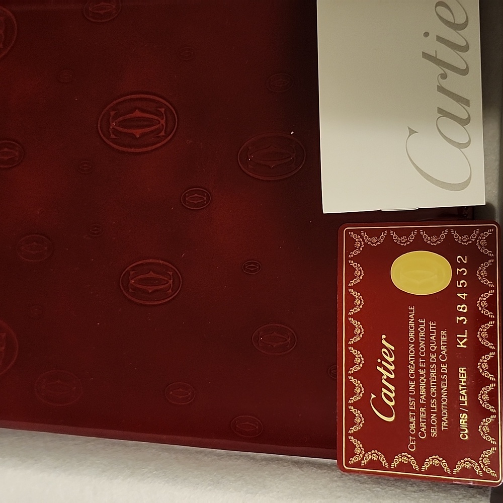 Cartier BurgundyEmbossed Leather Portfolio - Picture 3 of 5